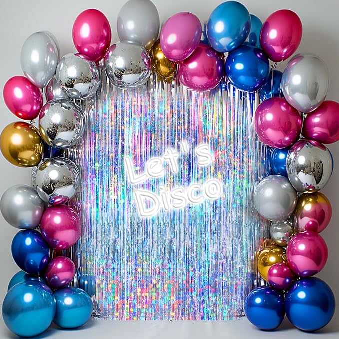 4 Packs Silver Foil Fringe Curtain, Baby Shower, Bachelorette, 70s 80s 90s - Image 2