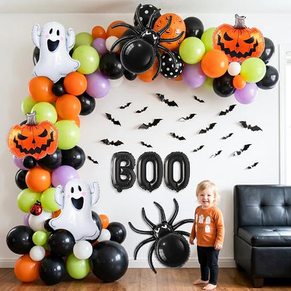 9PCS Halloween Balloons Set Ghost Pumpkin Spider BOO Balloons Decor | Includes - Image 5