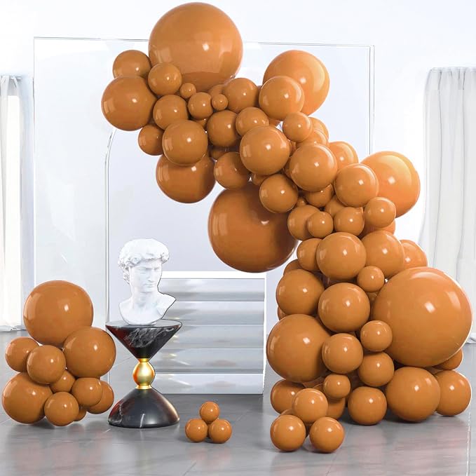 PartyWoo Boho Neutral Light Brown Balloons 85pcs Coffee Color | 18 12 10 5 Inch by PartyWoo