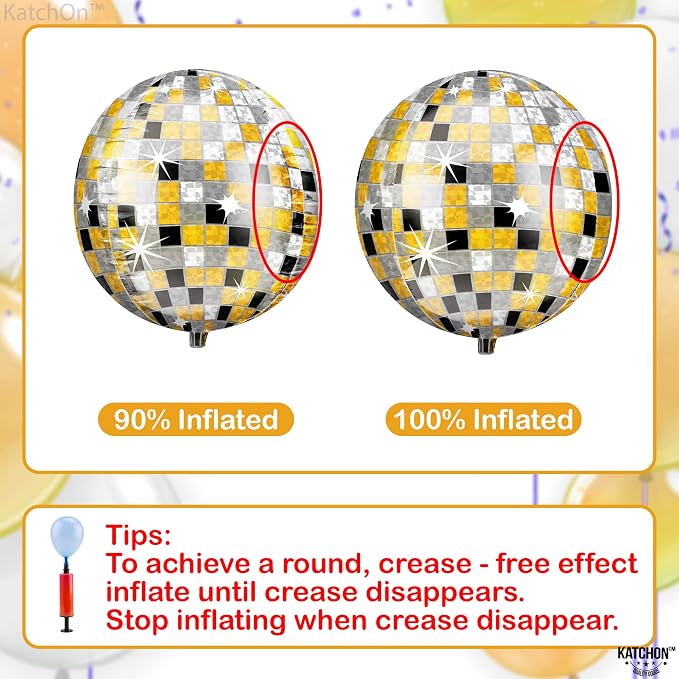 KatchOn Disco Ball Balloons 22 Inch, 360 Degree 4D Sphere Disco Balloon - Image 6