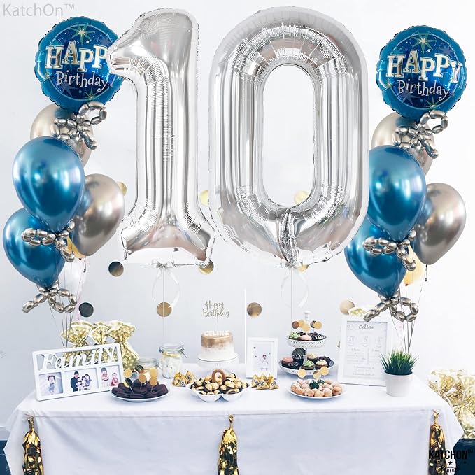 KatchOn Silver 10 Balloon, 40 Inch - Image 2