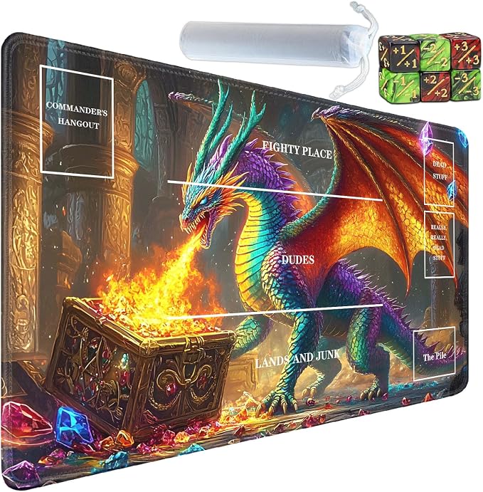 for TCG Playmat with Zones, Non-Slip Rubber Bottom Trading Card Game Mat with by Unknown