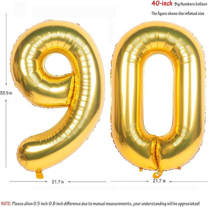 40 Inch gold Number Balloons 90 Helium Foil Mylar Balloon | Birthday Party - Image 2