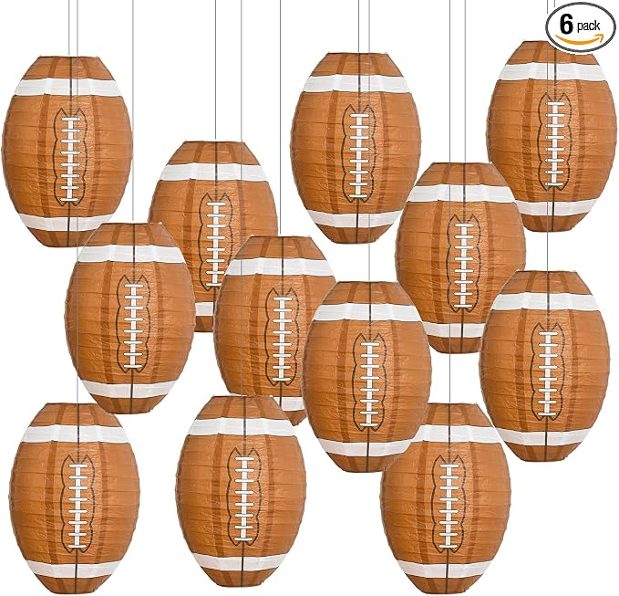 BEISHIDA 12 Inch Football Paper Lanterns 6 Packs Hanging Round Chinese Lantern by Beishida