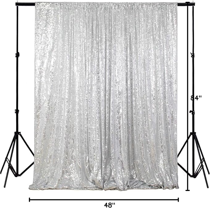 ShinyBeauty Photobooth Background Choice-4FTx7FT-Silver-Sequin backdrops - Image 8