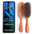 100% Pure Calcutta Boar Bristle Hairbrush for Natural Healthy Hair, Stiff Bristle, Made in Germany's Black Forest