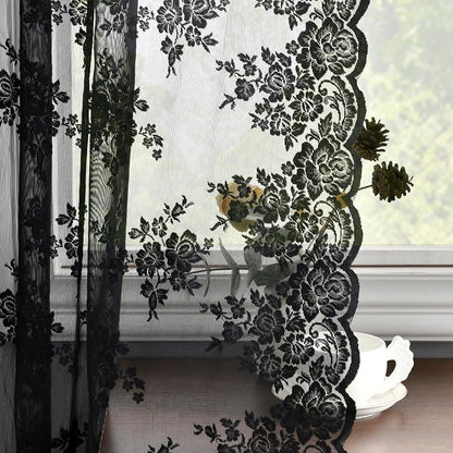 Kotile Short Black Lace Curtains - Image 6