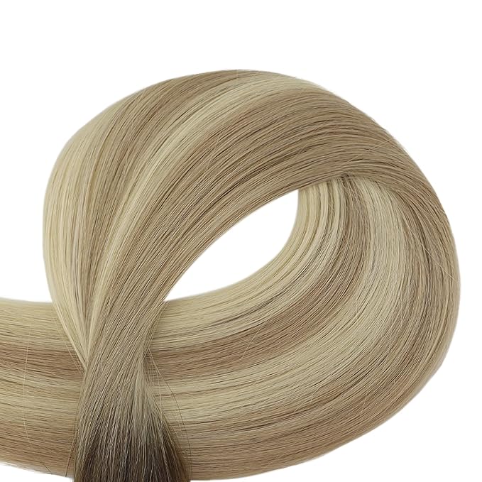Full Shine Tape ins Extensions Virgin Injection Tape in Hair Extensions Color 2/18/22 Tape ins Human Hair 20Inch Seamless Invisible Hair Extensions Real Human Hair 12.5Gram 5Pcs for Women