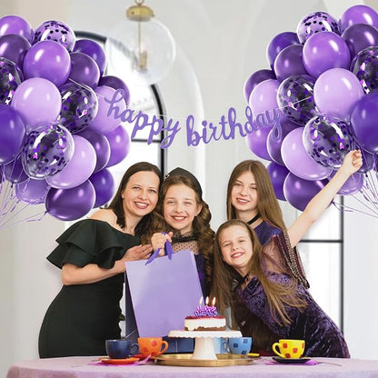 60pcs Purple Balloons 12inch - Image 7