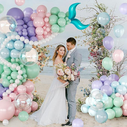 CROSSFINGERS Mermaid Balloon Garland Arch Kit Mermaid Birthday Decorations | - Image 9