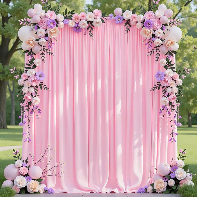 Asee'm Pink Backdrop Curtains Drapes by Aseem