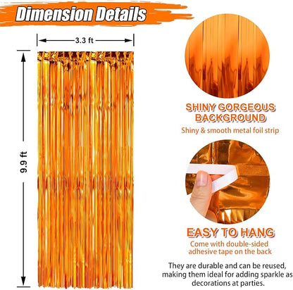 Crosize 4 Pack 3.3 x 9.9 ft Foil Fringe Streamer Backdrop, - Image 2