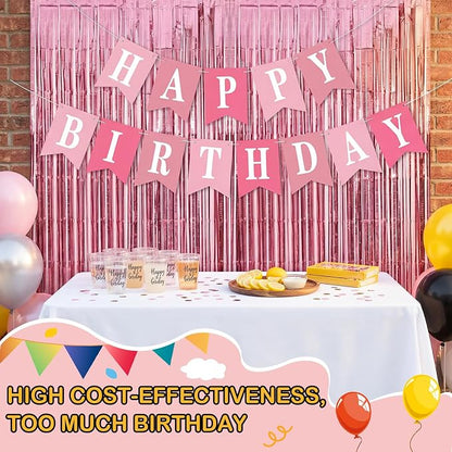 Mooliwe 173 Pcs DIY Custom Banner Foil Curtain Kit, 20 Paper Pennant, 148 - Image 7