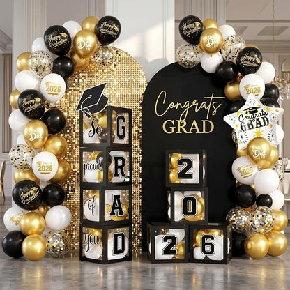 Graduation Decorations Class of 2026-Black and White Graduation Party - Image 6