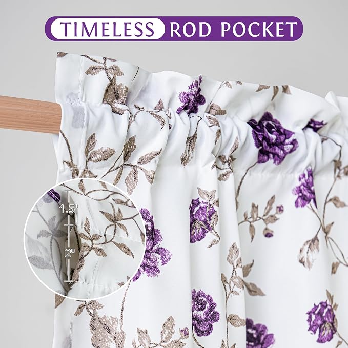 Beauoop Floral Sheer Valance Curtains - Image 8