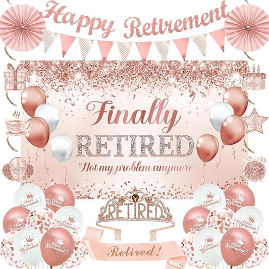 Rose Gold Retirement Decorations by Trgowaul