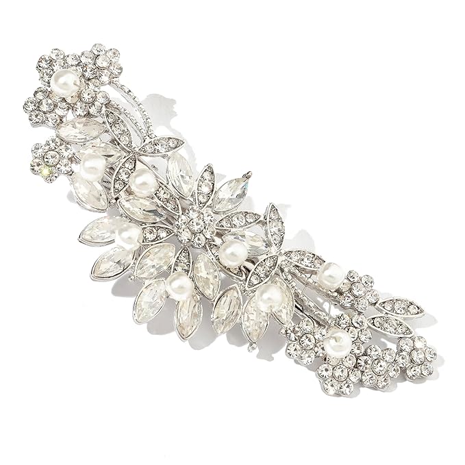 Crystal Rhinestone Pearl Hair Clip Comb Silver Wedding Hair Acessory Bridal Hair Pins Bride Headpiece