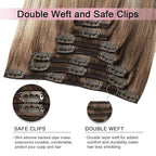 Pro2.0 Remy Clip in Extensions Real Human Hair Color #8/60 Ash Brown to Platinum Blonde Remy Clip in Hair Extensions Real Human Hair 18inch 120g Thick 7pcs Double Weft（#8/60-18inch）