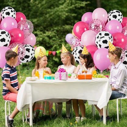 Pink Cow Balloons, 12 Inch Pink Cow Print Balloons, Pastel Hot Pinks Cows - Image 5