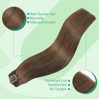 SURNEL Chocolate Brown Human Hair Clip-in Extensions 20 Inch 160g 7pcs (#4-20'')
