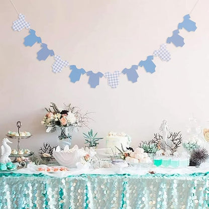 Blue Bodysuit Banner, Baby Shower Decoration | Girl Boy Baby Shower Decor - Image 5
