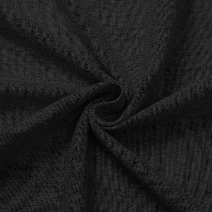 Tollpiz Linen Curtain Bedroom Rod Pocket Semi Sheer Curtains Burlap Light - Image 9