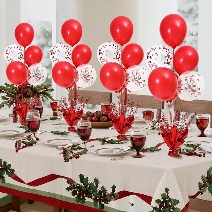 Red Balloon Table Centerpiece Kit, 2 Sets Red Balloon Stands - Image 7