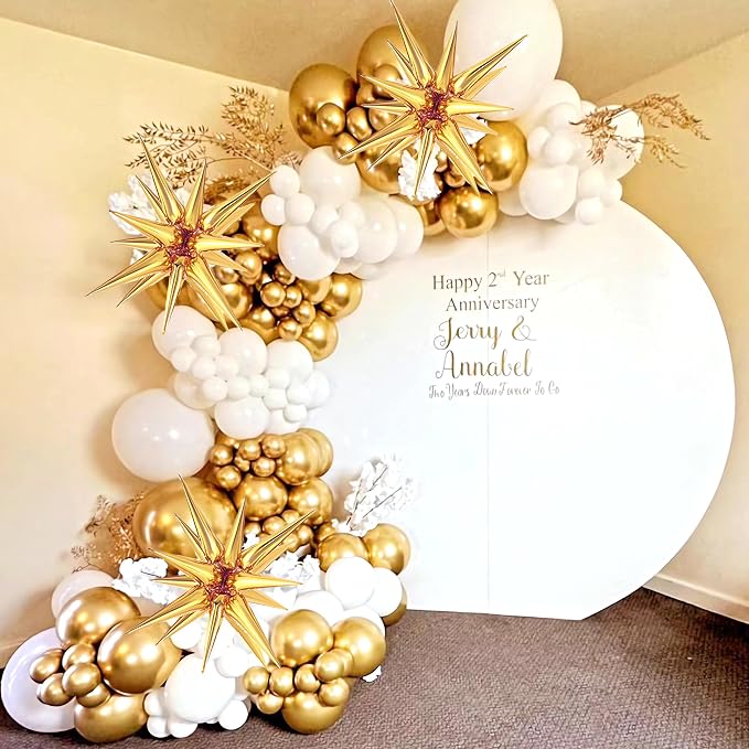 White and Gold Balloons Garland Arch Kit - Image 3