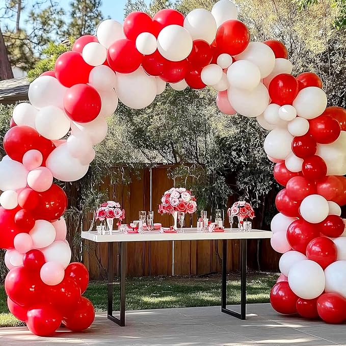 RUBFAC Red Balloons Different Sizes Red Balloon Arch Kit 154pcs | Premium Latex - Image 6