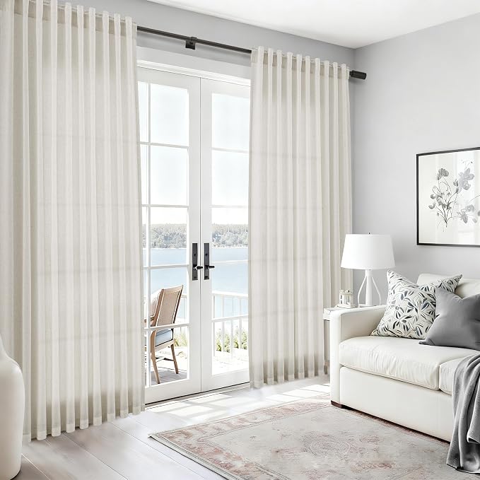 Mousse White Linen Curtains 96 Inches Long - Image 5
