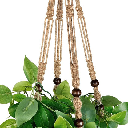 Mkono Fake Hanging Plant, Macrame Hanger - Image 5