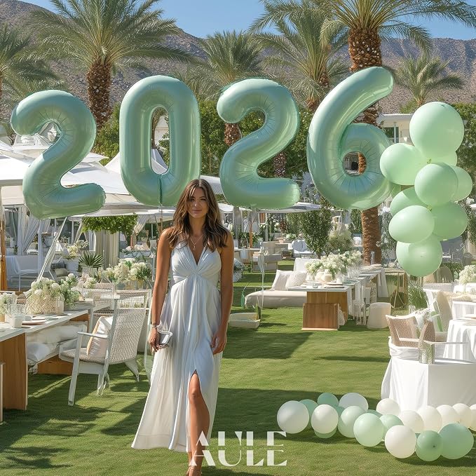 AULE 40 Inch Sage Green 8 Balloon Numbers Foil 0-9 Birthday Big Numbers | - Image 4