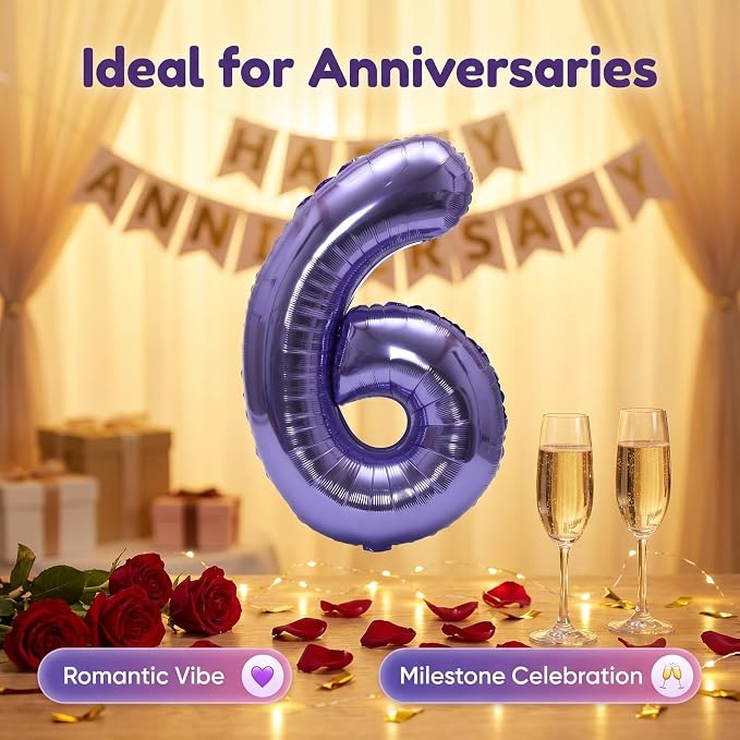 YPSelected 32 Inch Large Foil Helium Number Balloon Birthday Wedding Party 0-9 - Image 4
