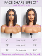 LUVME Ready to Go Bob Wig, Natural Black, Glueless, 100% Unprocessed Virgin Human Hair, Medium Size, 22-22.5 Inches
