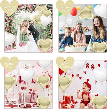 Biapian Pastel Gold Heart Balloons - Image 8