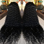 34 Inch Deep Wave Lace Frontal Wigs Human Hair 200 Density 13x6 HD Transparent Deep Wave Lace Front Wigs for Women Glueless Wigs Human Hair Pre Plucked Deep Wave Wig with Baby Hair