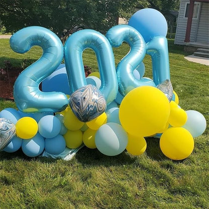 40 Inch Pastel Blue Number Balloons, Giant Self Inflating Foil 5th Birthday - Image 5