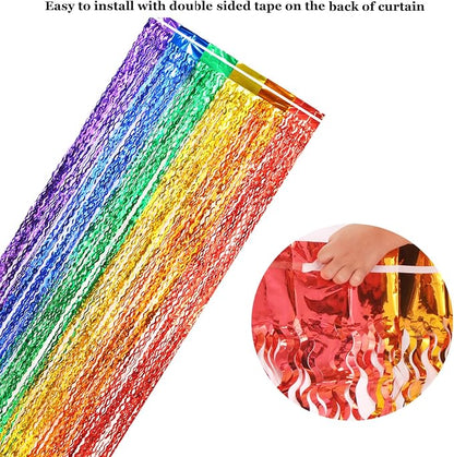 CYLMFC 3 Pack Rainbow Foil Curtains - Image 4