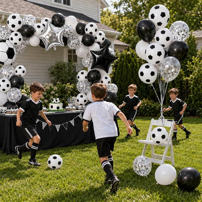 Soccer Balloons, Metallic Silver Confetti Balloons - Image 6