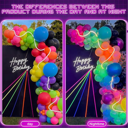 Blueweenly 150 Pcs Neon Balloons Arch Garland Kit - Image 6