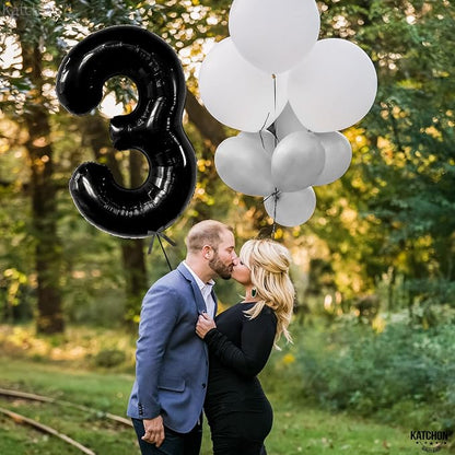 KatchOn Black Number 3 Balloon 40 Inch, 3rd Birthday Decorations - Image 8