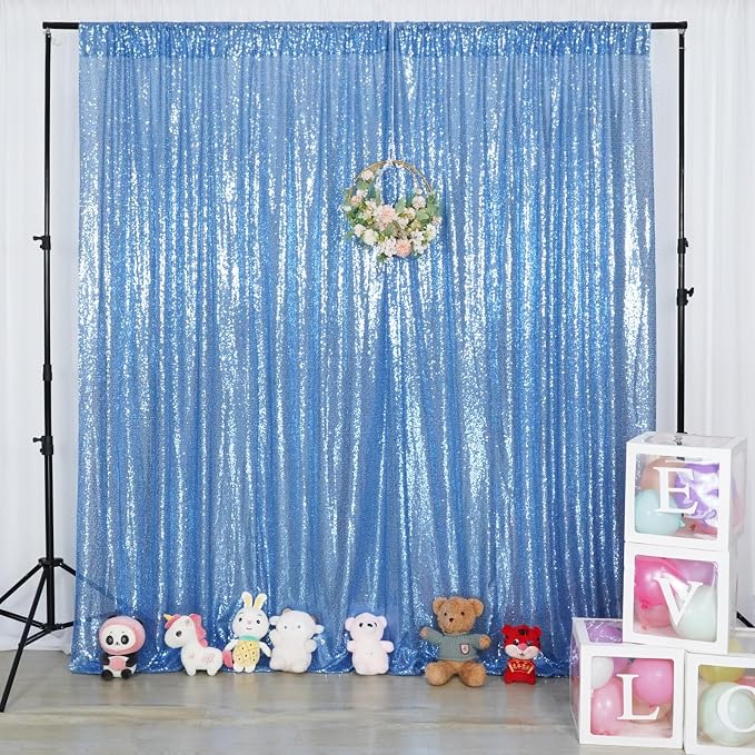 Poise3EHome 6FT x 8FT Sequin Photography Backdrop Curtain - Image 5