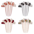 Hair Side Comb Crytal Hair Pins for Bridal, Butterfly Rhinestone Hair Clips Wedding Flower Hair Decorations Hair Tools for Brides Bridesmaids Women Ladies (4 Pack)
