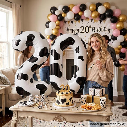 40 Inch Cow Print Number 20 Balloon - Image 4