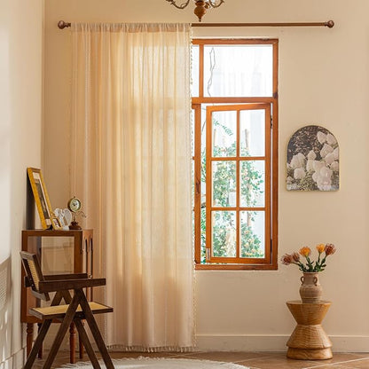 Sutuo Home Champagne Boho Farmhouse Curtains - Image 2