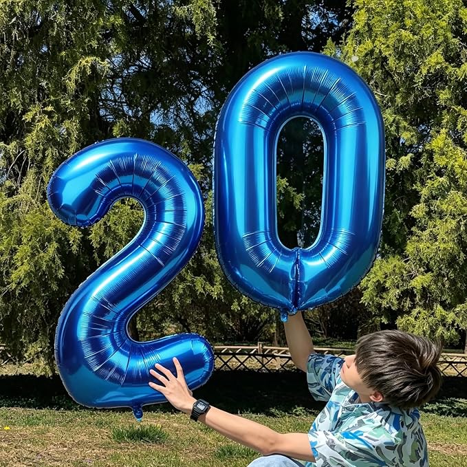 Number Balloons Navy Blue Balloons - Image 6