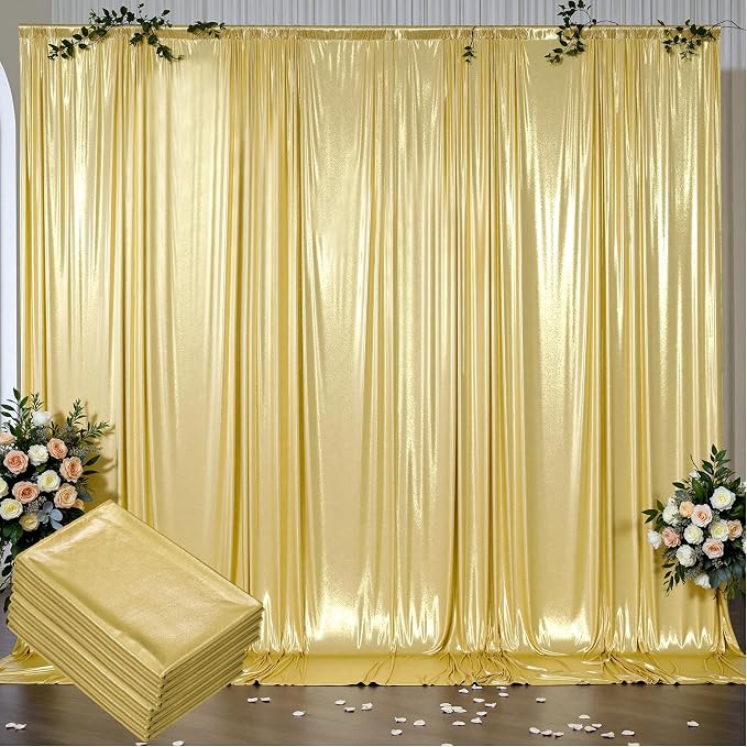 Outpain Thick 40 ft x 10 ft Gold Sequin Backdrop Curtain by Outpain