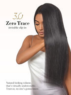LUVME 0.59mm Zero Trace Invisible Clip in Hair Extensions, Yaki Straight 2 Pack 6 Pcs 100g 24 Inch, 100% Real Human Hair Clip Ins, Lightweight Invisible Volume for Daily Wear, Work & Parties