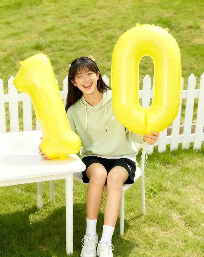 Yellow Number 8 Balloon 40 inch, Balloon numbers party supplies, deco photo - Image 5