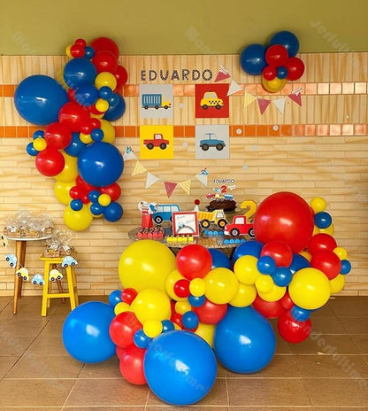Voircoloria 148pcs Red Yellow Blue Balloons Arch Kit, 18 12 10 5 Inch | - Image 3